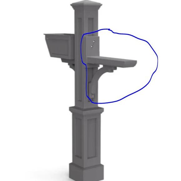 Mayne Westbrook Plus Mailbox Post MAIL ARM ONLY Replacement Part Gray - Picture 2 of 8